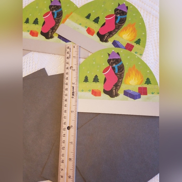 Set of 4 Y2K 1999 Roger la Borde Cat Christmas Holiday Cards - Picture 9 of 9